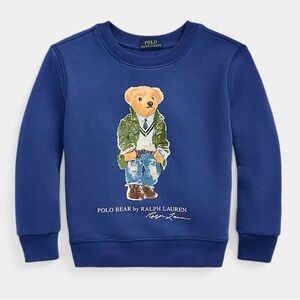 Polo Ralph Lauren Big Boy’s Teddy Bear Fleece Pullover Sweatshirt Blue